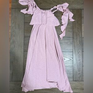 Joyfolie Pink Ruched Tie Front Sundress